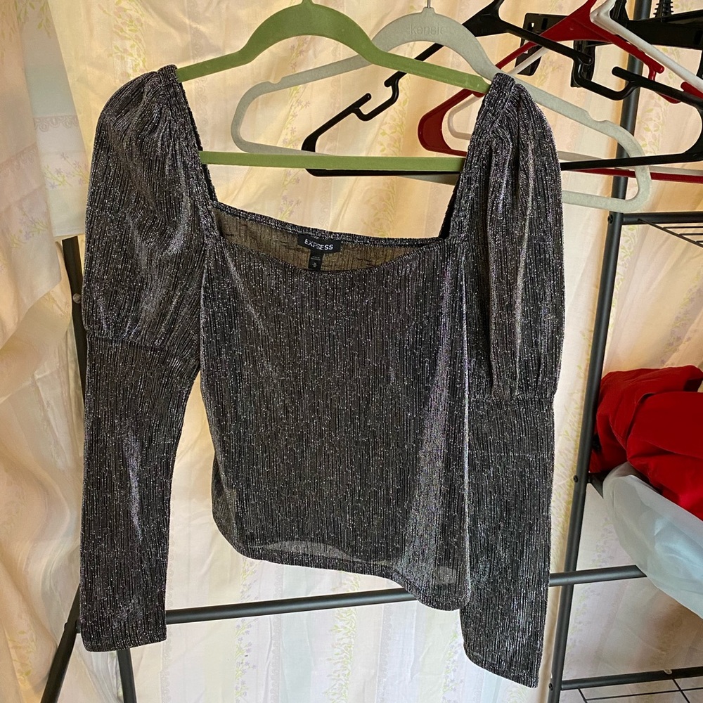 Shimmery Express See-Through Mid Sleeve